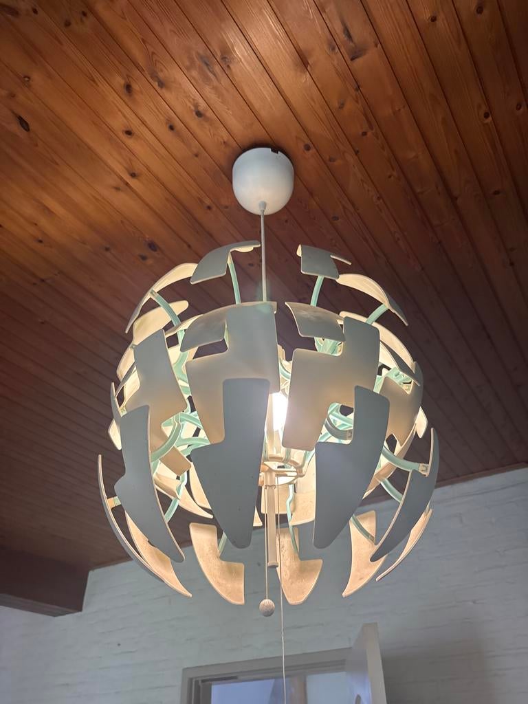 IKEA PS 2014 Hanglamp - Wit, uitschuifbaar, Huis en Inrichting, Lampen | Hanglampen, Ophalen, Zo goed als nieuw, Kunststof, 50 tot 75 cm