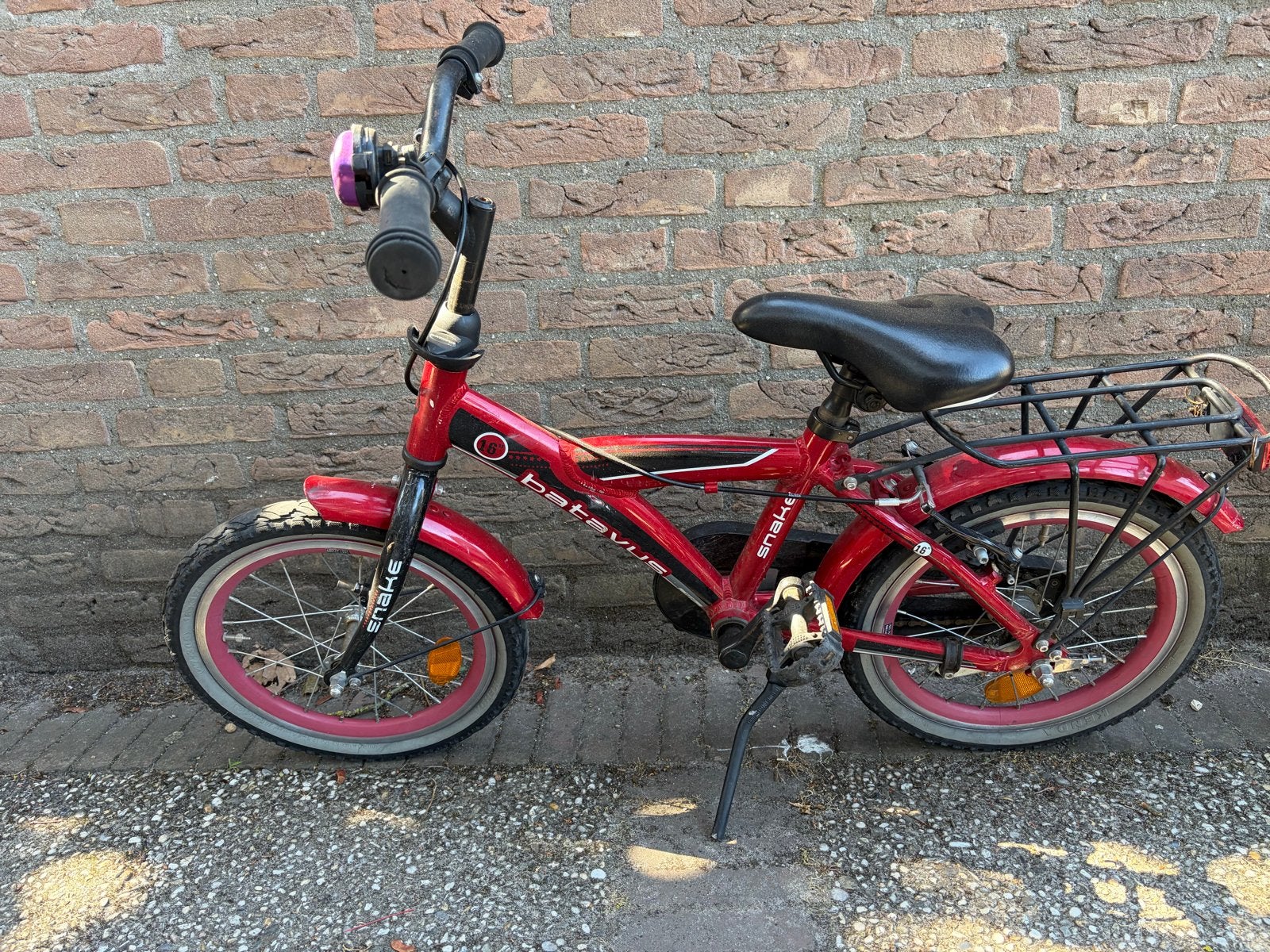 Batavus Snake kinderfiets 16 inch, Ophalen, Gebruikt, Terugtraprem, 16 tot 20 inch