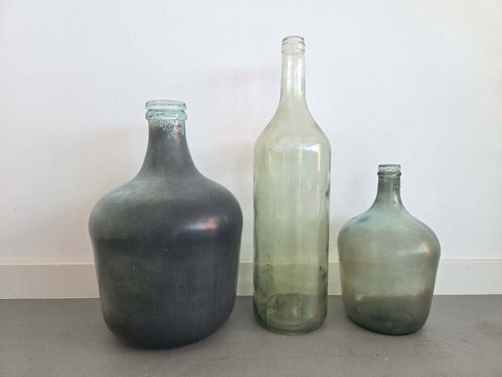 Set van 3 decoratieve glazen flessen, Antiek en Kunst, Ophalen of Verzenden