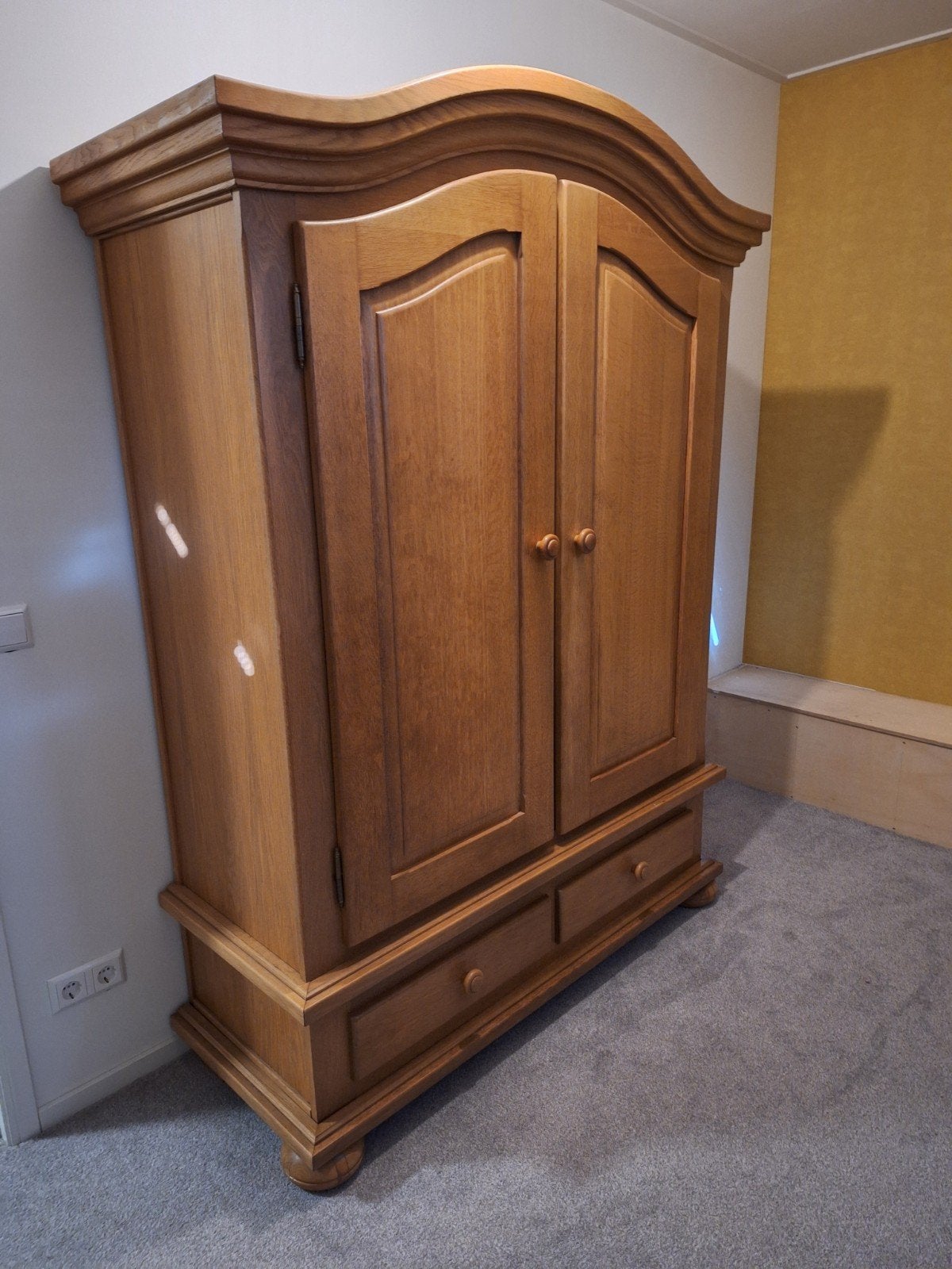 Massief eiken kast met 3 schappen - 145x50x195 cm, Huis en Inrichting, Ophalen, Gebruikt