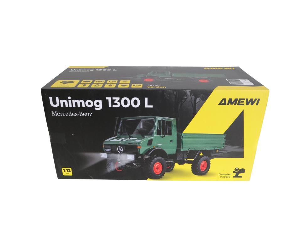 Amewi Mercedes-Benz Unimog Basic 4WD 1/12 RTR Green, Ophalen of Verzenden, Nieuw, Overige schalen, Auto offroad