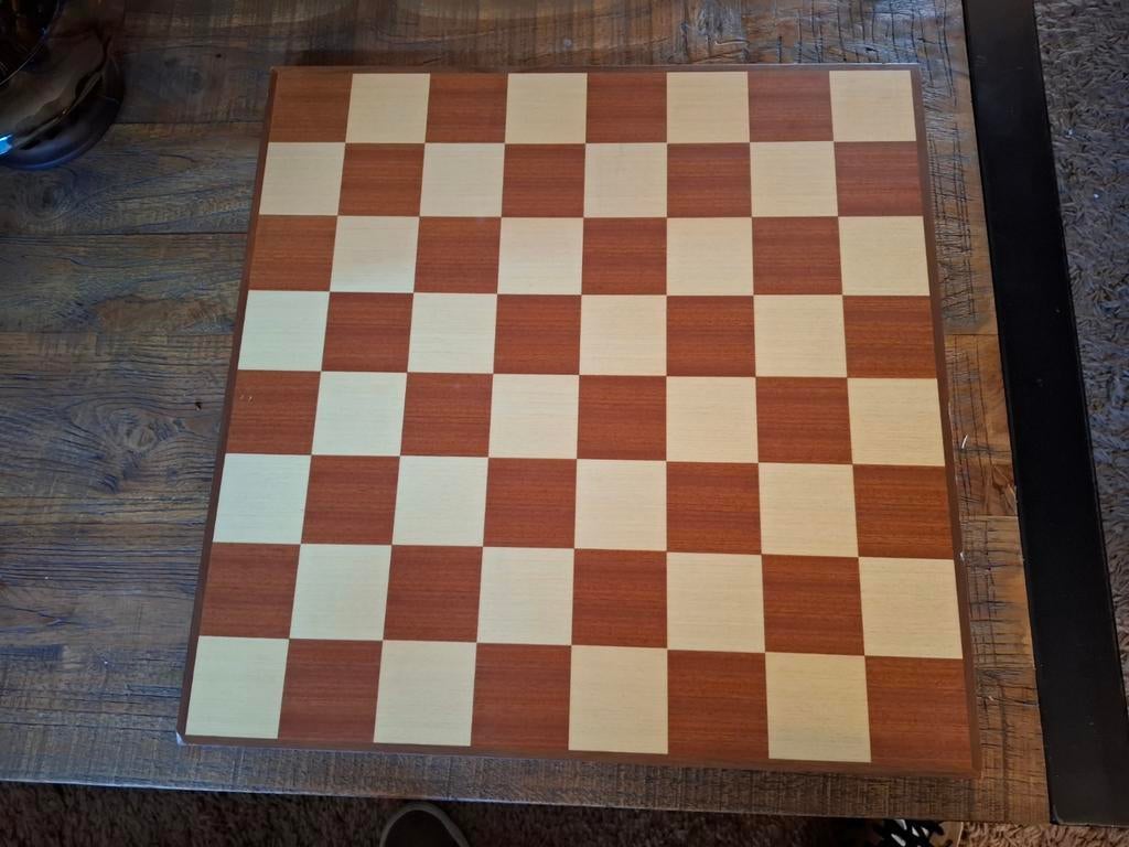 Revanche Schaakbord - Houten Schaakbord, Hobby en Vrije tijd, Ophalen of Verzenden, Minder dan 500 stukjes, Gebruikt, Schaken