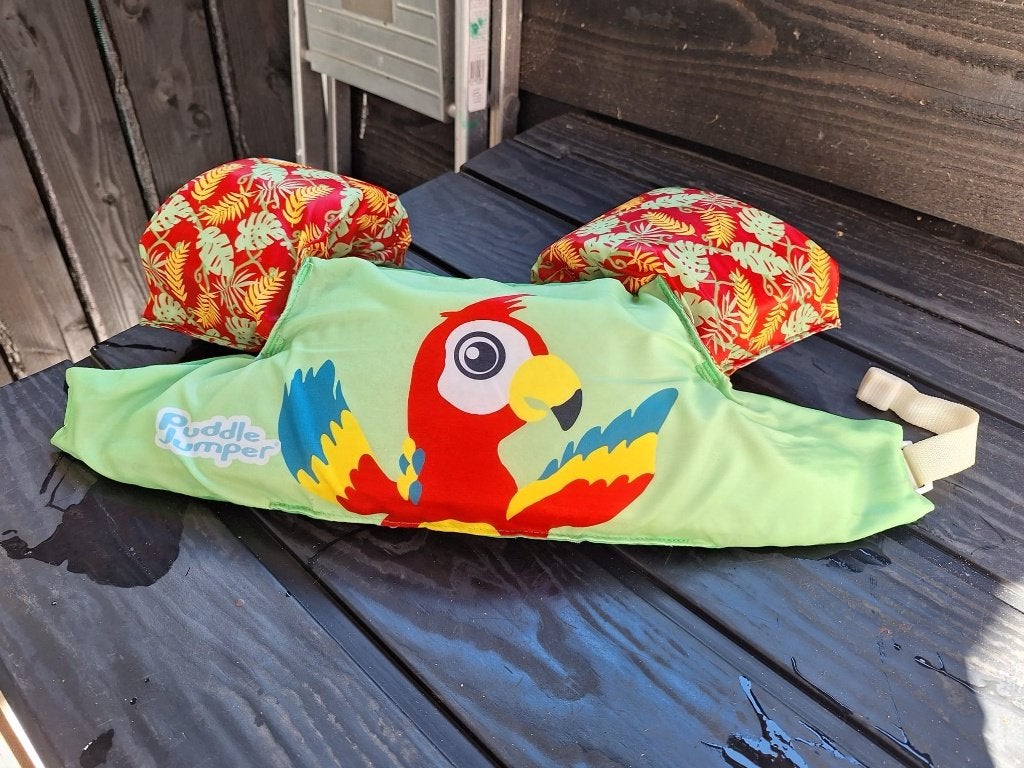 Puddle Jumper zwemvestje 15-30 kg met papegaai print, Gebruikt, Jongen of Meisje, One size, Ophalen of Verzenden