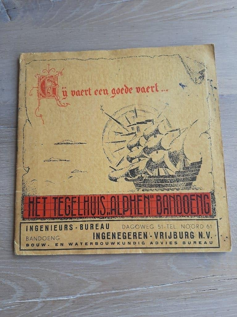 oude plattegrond Bandoeng jr 30,40,50? Tegelhuis + reclame, Het tegelhuis, Ophalen of Verzenden, 1800 tot 2000, Nederland