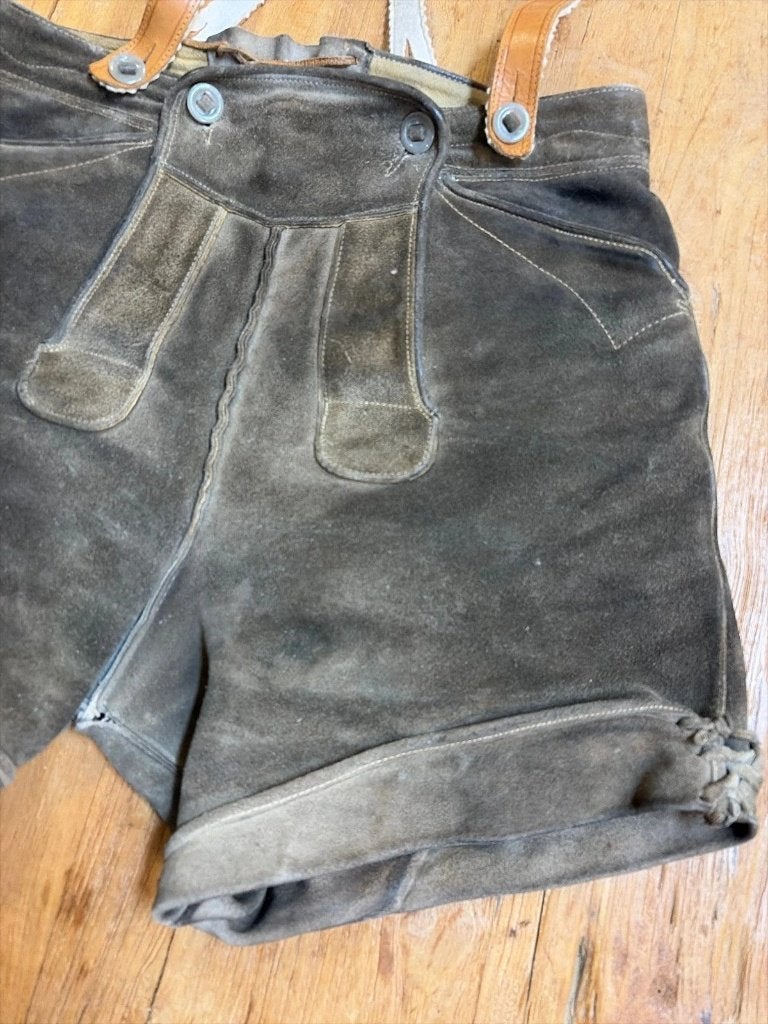 Vintage Lederhosen maat L, Kleding | Heren, Maat 52/54 (L), Bruin, Djt@dejuistetoon.eu, Ophalen of Verzenden