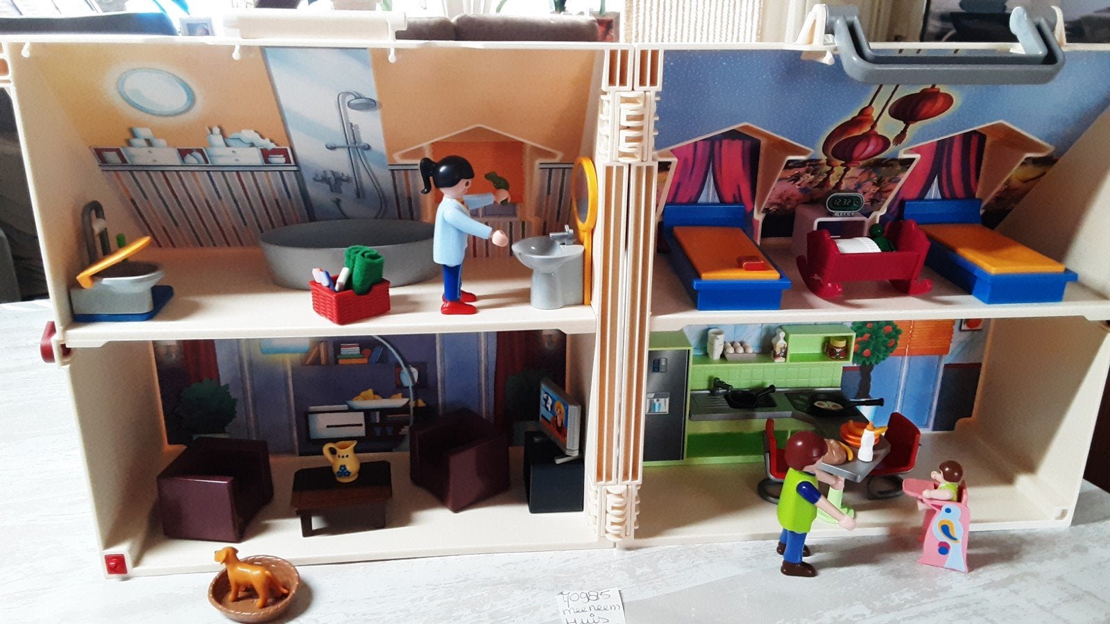 70985 meeneem huis met gezin, Kinderen en Baby's, Speelgoed | Playmobil, Gebouw, Complete set, Zo goed als nieuw, Family fun