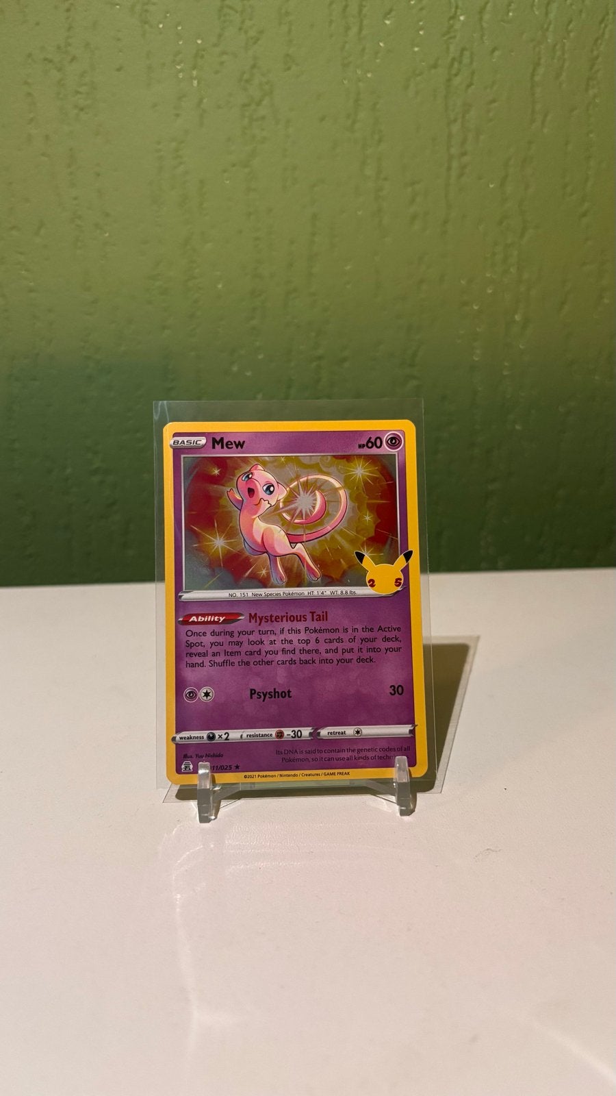 Mew Celebrations 25th Anniversary Pokémon Kaart, Ophalen of Verzenden, Zo goed als nieuw, Losse kaart