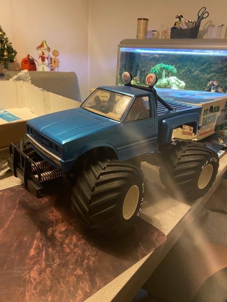 Vintage Tamiya Big Bear Datsun RC Truck - Zeldzaam Mo 827512, Ophalen of Verzenden, Nieuw, Auto offroad
