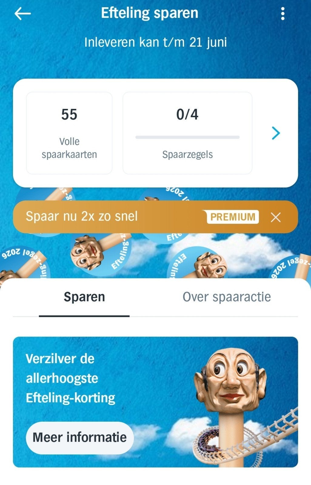 Ah efteling zegels spaarkaarten korting kaarten, Drie personen of meer, Kortingskaart
