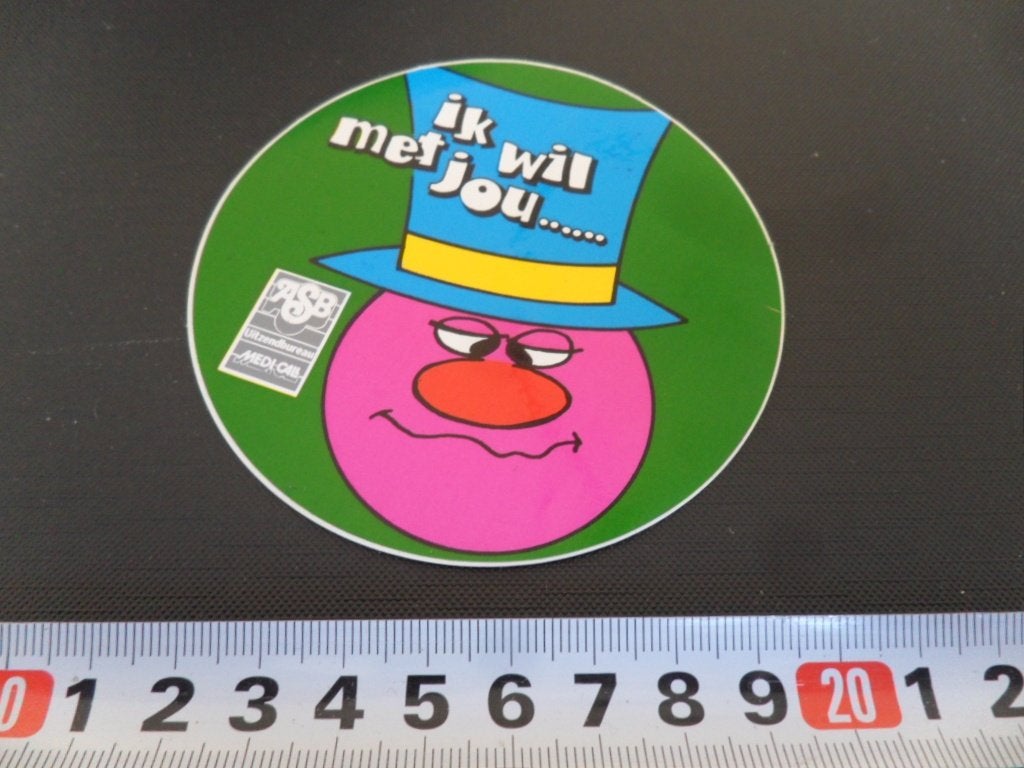 sticker ASB uitzendbureau Ik wil met jou, Ophalen, Zo goed als nieuw
