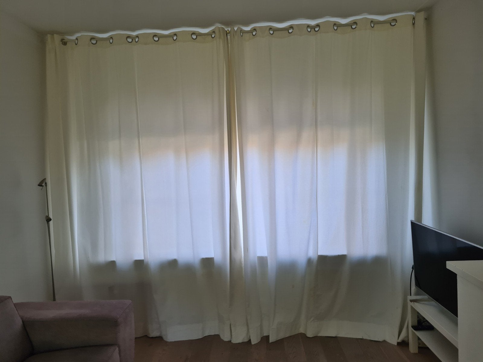 witte gordijnen met ringen ikea, Huis en Inrichting, Ophalen, Gebruikt, Wit, Lichtdoorlatend