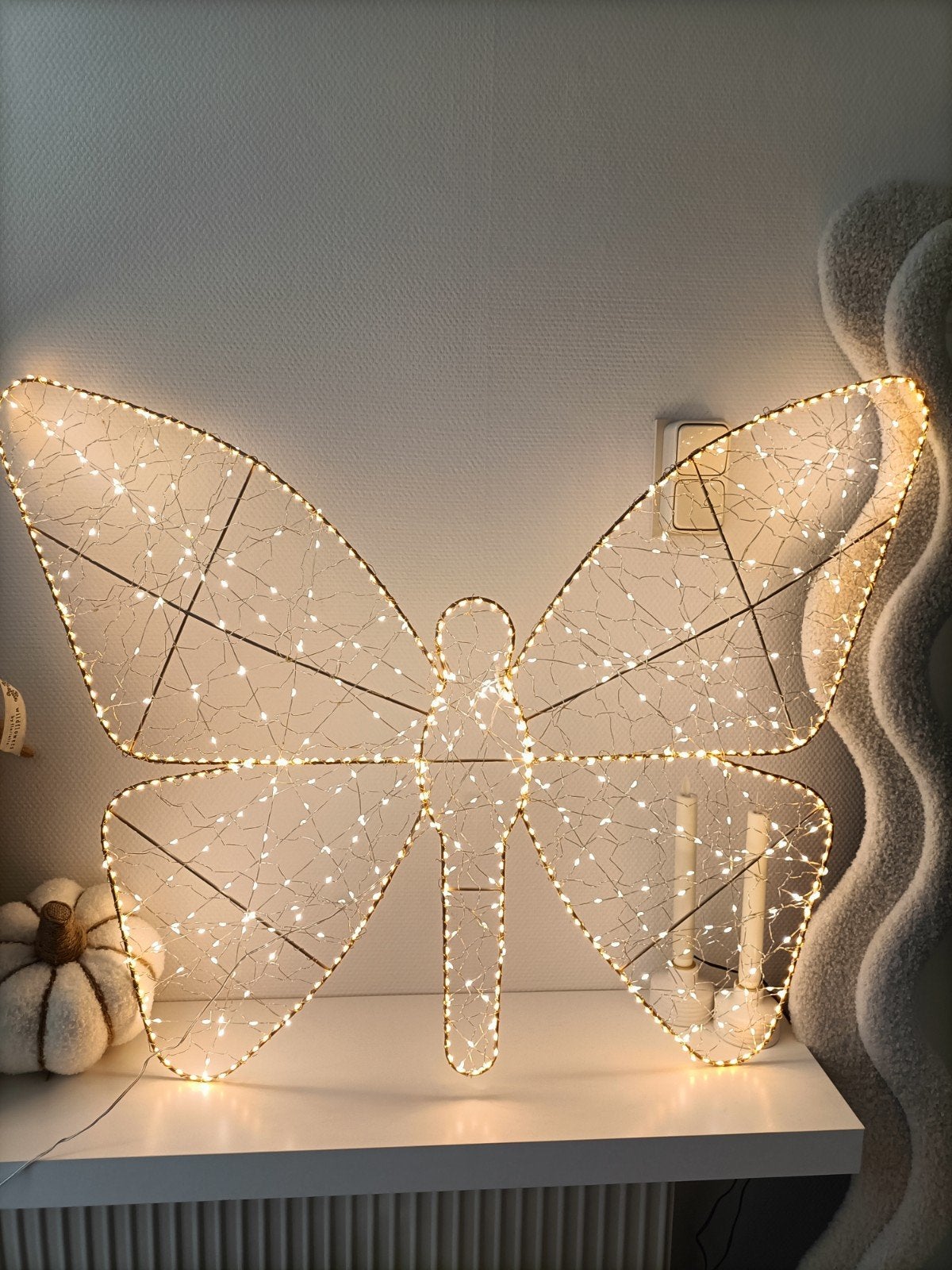 Grote LED Vlinder Decoratie met Tijdschakelaar (100x75cm), Huis en Inrichting, Ophalen