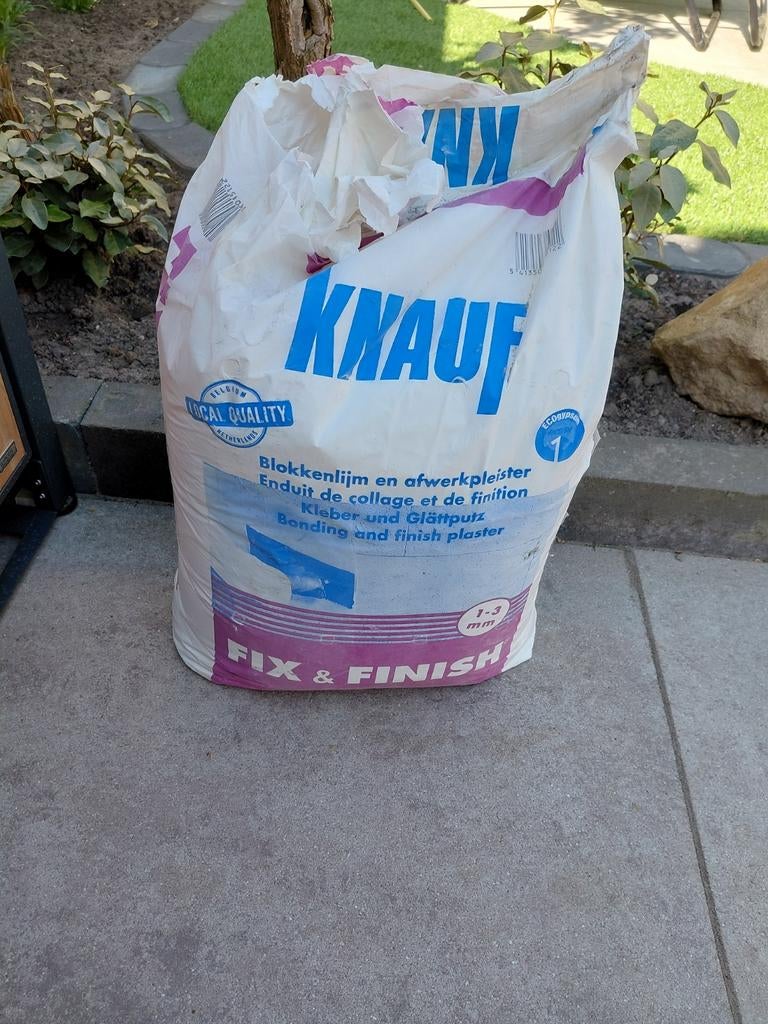 Knauf Fix & Finish pleister 20kg (restant), Doe-het-zelf en Verbouw, Ophalen, Gebruikt, Overige typen