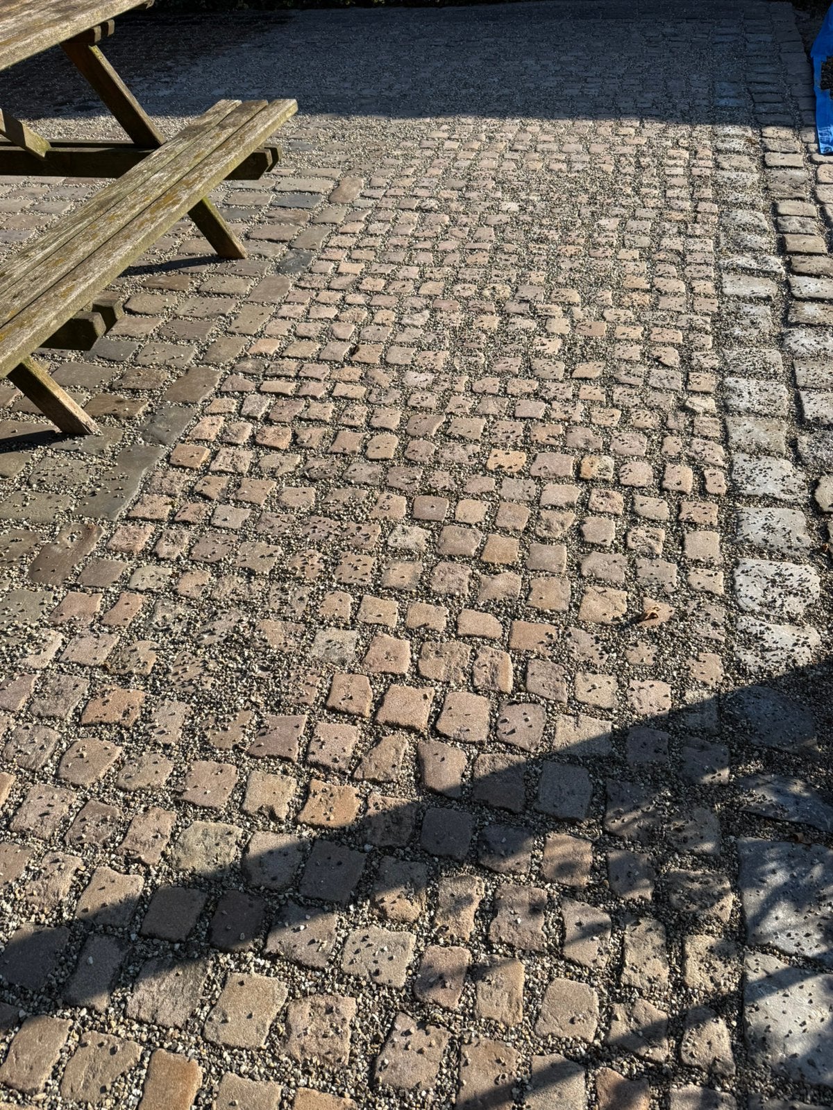 30 m2 Portugees graniet kinderkoppen voor terras of oprit, Tuin en Terras, Tegels en Klinkers, Ophalen, Gebruikt, Overige typen