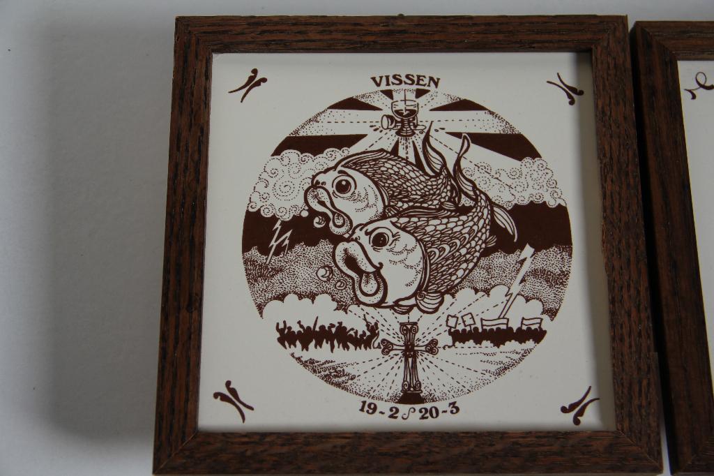 Sterrenbeeld Tegeltje Vissen, 16x16cm, Ophalen of Verzenden, Zo goed als nieuw