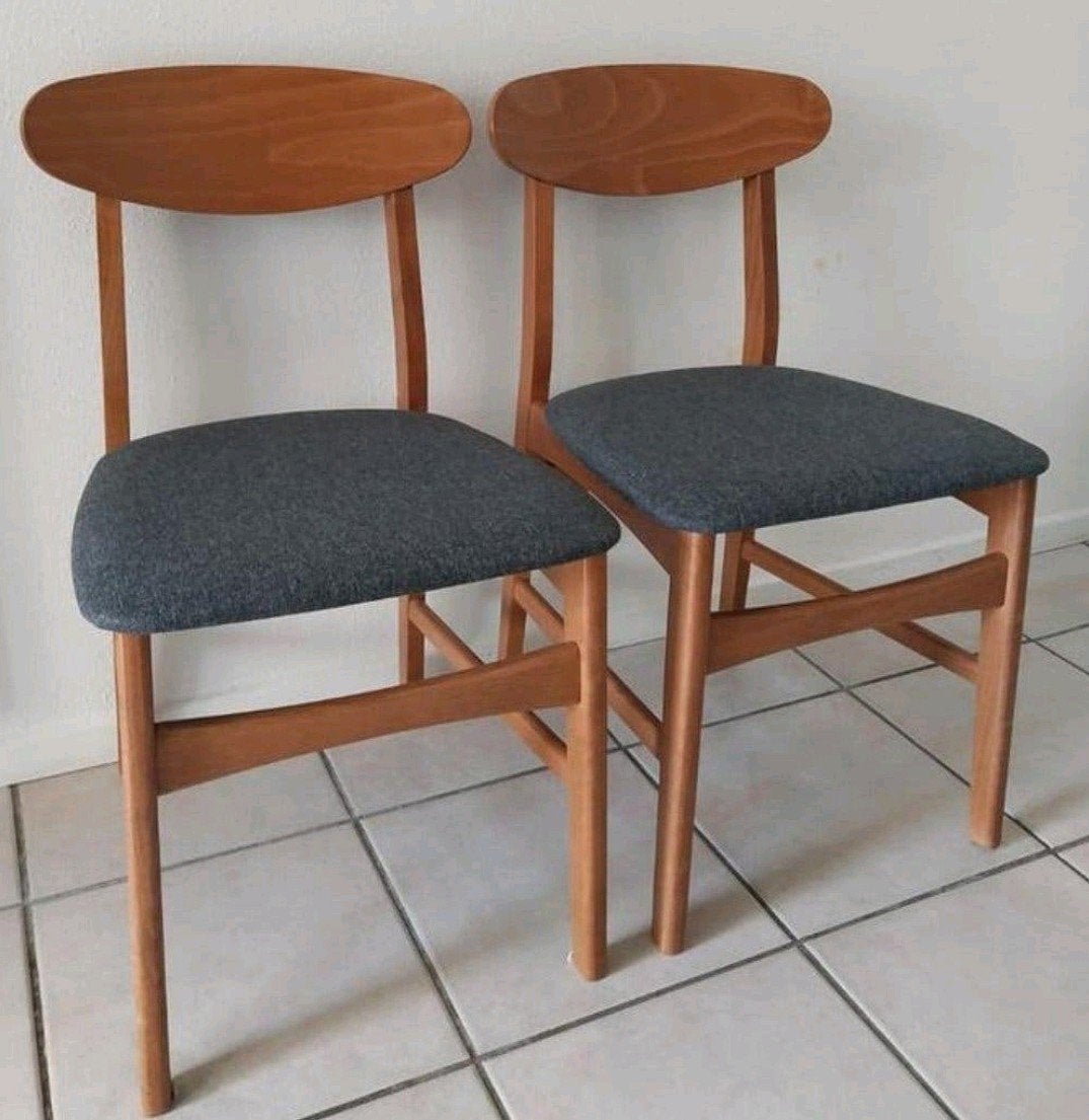 stoelen 2 stuks, Ikea Gunleif, vintage, mid century, Huis en Inrichting, Stoelen, Twee, Nieuw, Ophalen of Verzenden, Grijs