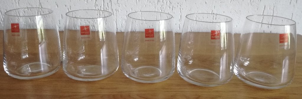 Vintage kristal waterglas Bormioli rocco nieuw, 5 x € 20,00, Ophalen of Verzenden