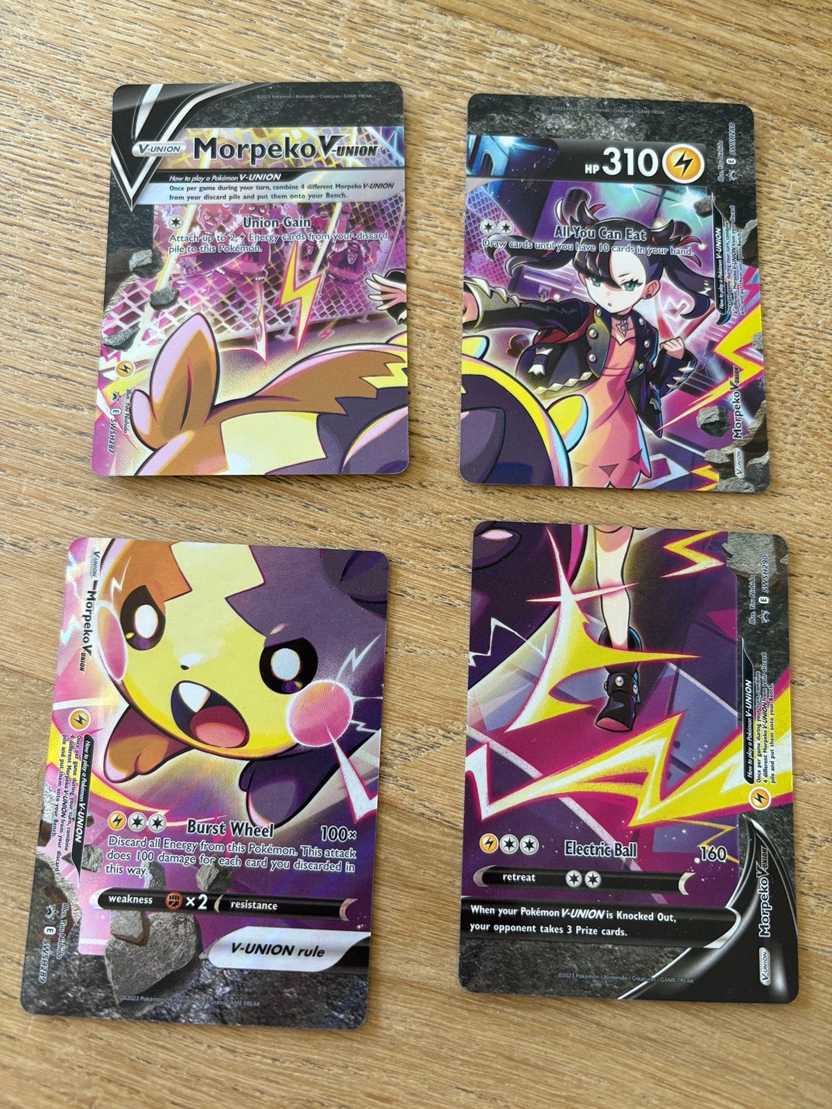 Pokémon Morpeko V-UNION complete set (4 kaarten) – Compleet, Ophalen, Zo goed als nieuw, Meerdere kaarten