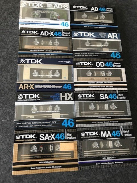 TDK 46 Serie cassettebandjes NOS, Cd's en Dvd's, Cassettebandjes, Overige genres, Met bewaardoos, rek of koffer, Nieuw in verpakking