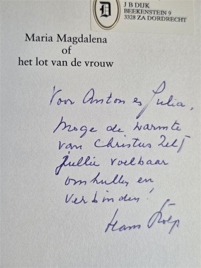 Maria Magdalena — Vrouw & Geloof Gesigneerd Hans Stolp, Ophalen of Verzenden, Zo goed als nieuw, Overige onderwerpen, Achtergrond en Informatie