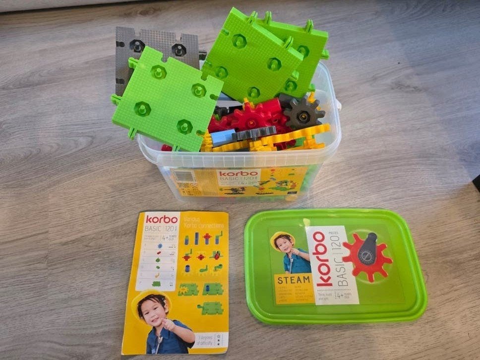 Korbo Basic 120 Stuks Tandwielen Bouwset als nieuw, Ophalen of Verzenden, Zo goed als nieuw, Overige merken