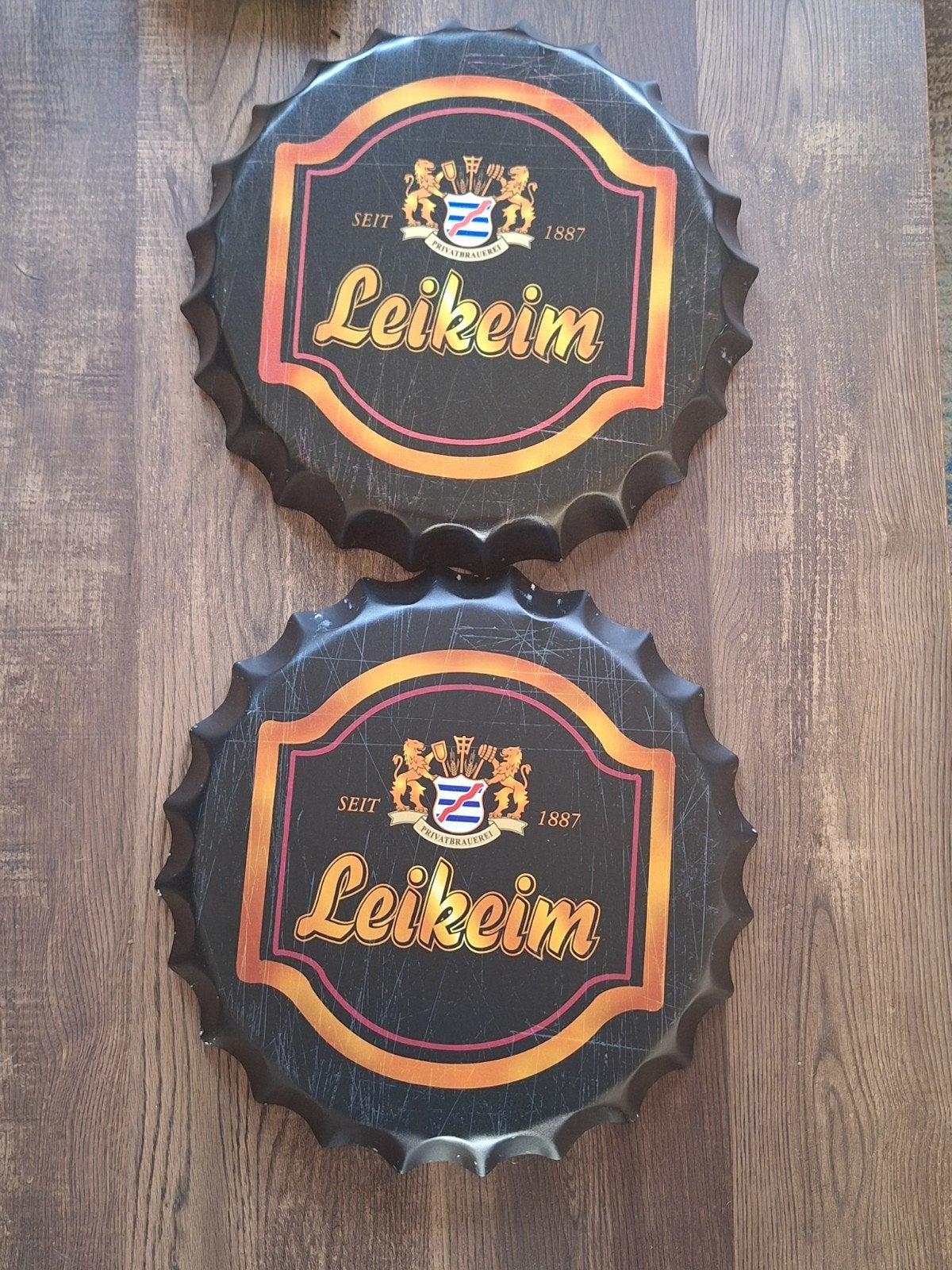 2 lekeim bier wandborden, Ophalen of Verzenden, Reclamebord, Plaat of Schild, Overige merken