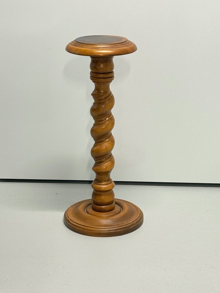 Vintage houten barley twist zuil / plantentafel, Ophalen of Verzenden, Gebruikt
