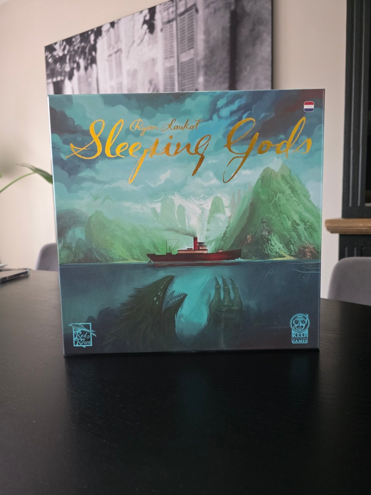 Sleeping Gods + Tides of Ruin + Dungeon + Promo kaarten+munt, Ophalen of Verzenden, Gebruikt