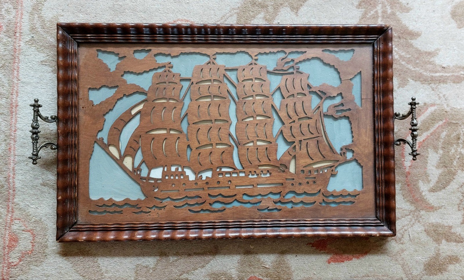 vintage houten dienblad, Ophalen of Verzenden