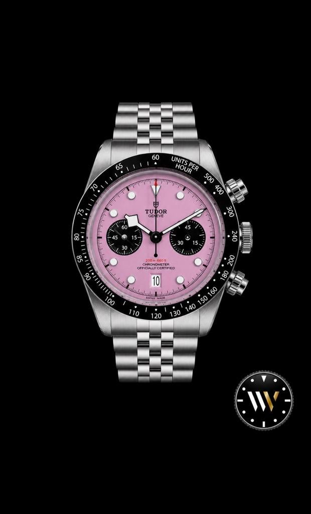 Tudor Black Bay Chrono Inter Miami M79360N-0019 Nieuw, Staal, Staal, Polshorloge, Nieuw