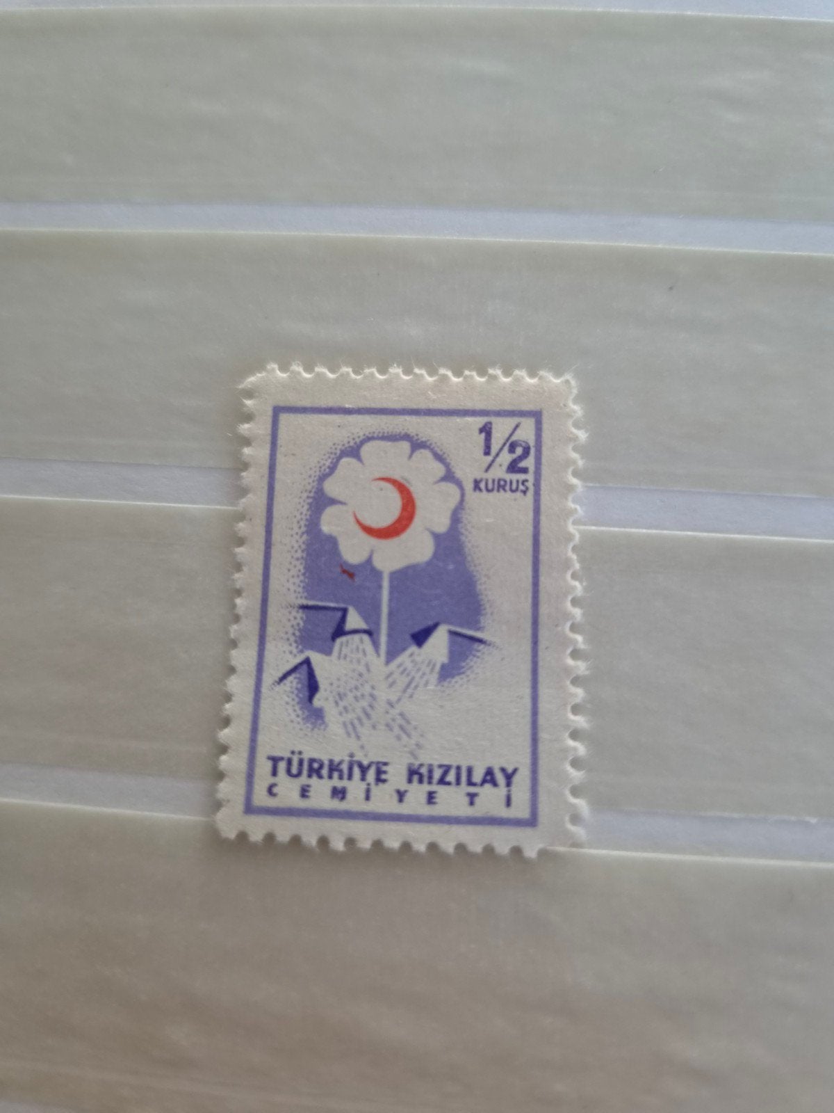 Turkse Rode Halve Maan postzegel - 1/2 Kuruş, Ophalen, Overige landen, Gestempeld