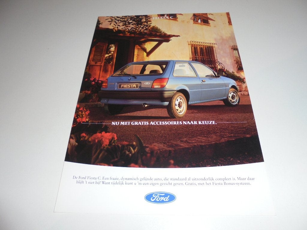 leaflet Ford Fiesta C met accessoires, Ophalen of Verzenden, Nieuw, Ford