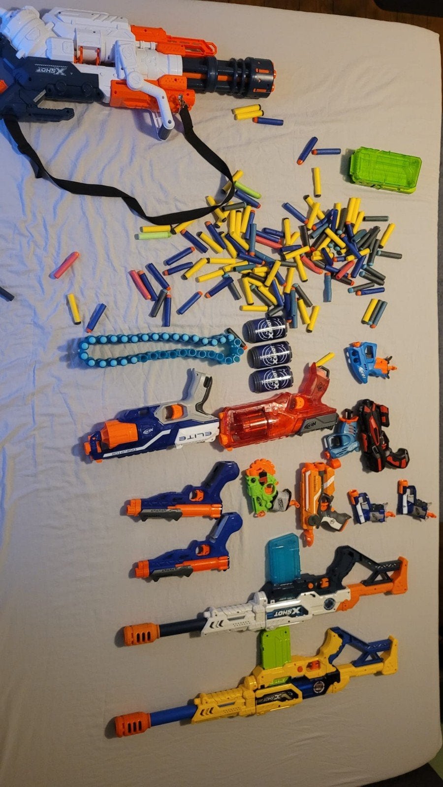 Grote Nerf en X-Shot Blaster Collectie met Veel Munitie, Ophalen, Gebruikt, Jongen of Meisje