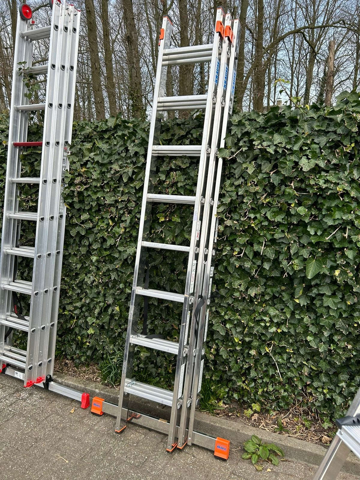 Kraus Tribilo schuifladder 3x8 treden, Ophalen, Zo goed als nieuw, 4 meter of meer