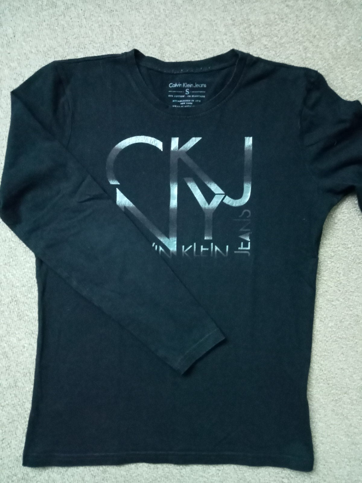 Calvin Klein Jeans T-shirt Zwart Maat S, Zwart, Ophalen of Verzenden, Gedragen, Calvin Klein Jeans