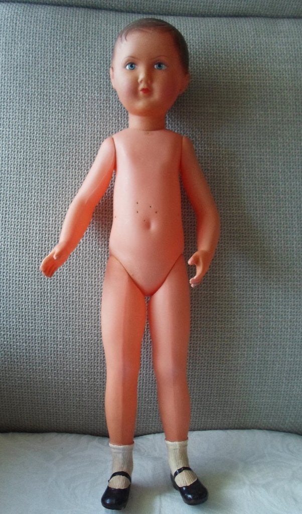 Oude Franse pop. Jongen. Petitcollin. Celluloid. Francois, Verzamelen, Poppen, Ophalen of Verzenden, Gebruikt, Pop