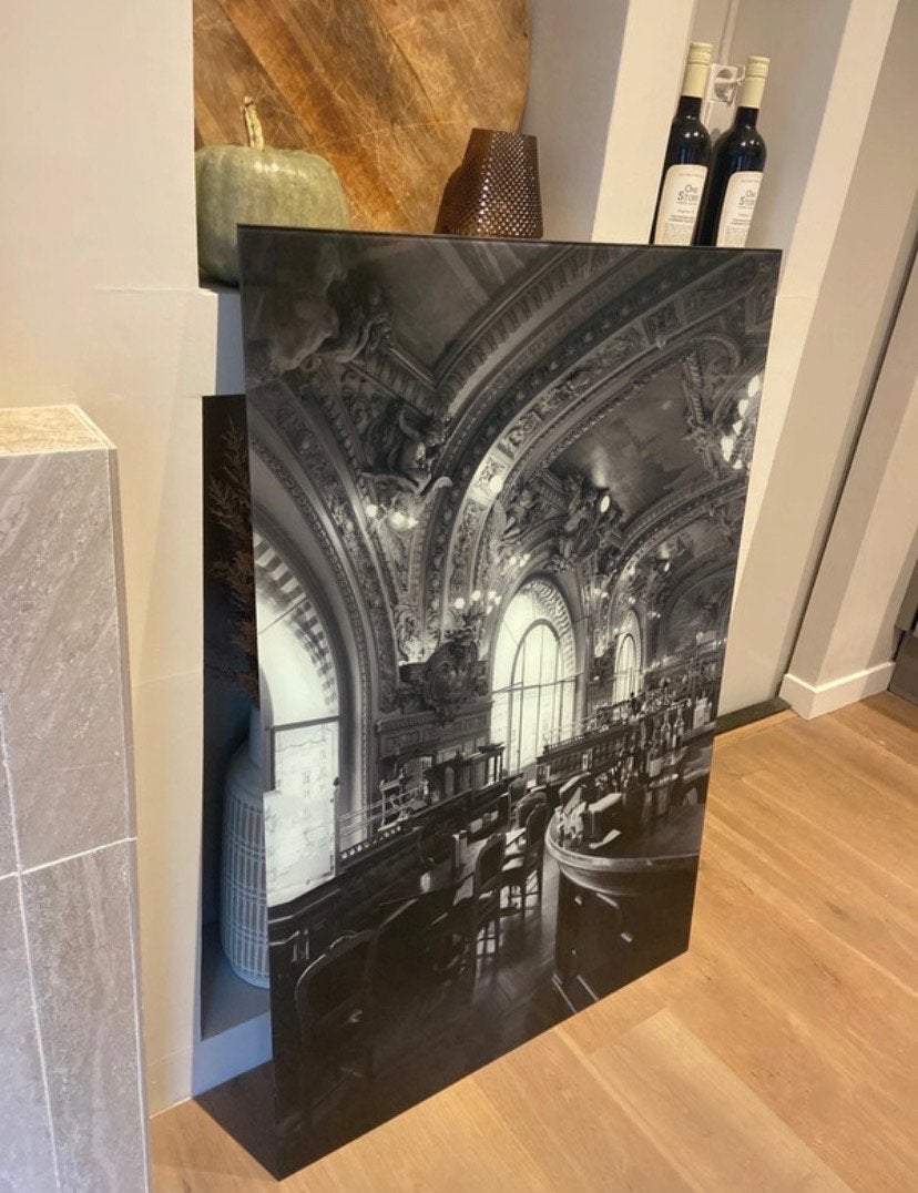 Glazen kunst schilderij plexiglas Bar Parijs 80x120, Ophalen, Zo goed als nieuw, Schilderij, 100 tot 125 cm