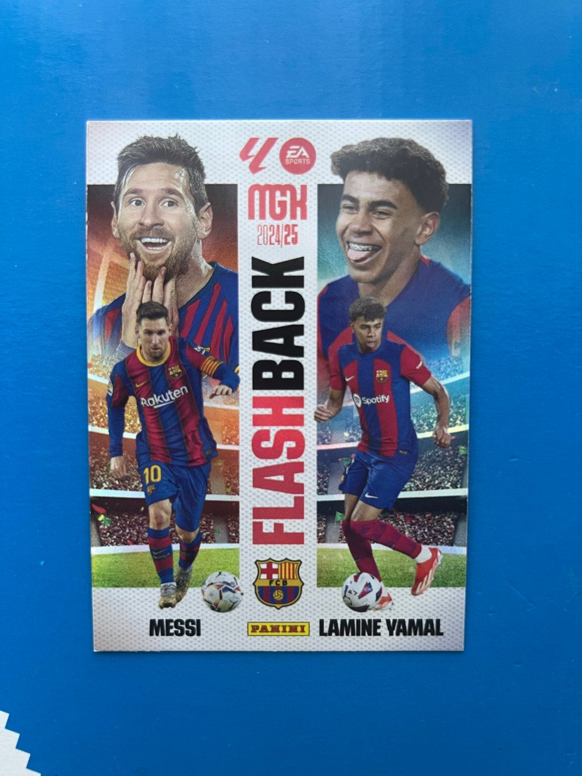 Panini Flashback Messi Lamine Yamal MGK 2024/25, Ophalen of Verzenden, Zo goed als nieuw, Plaatje
