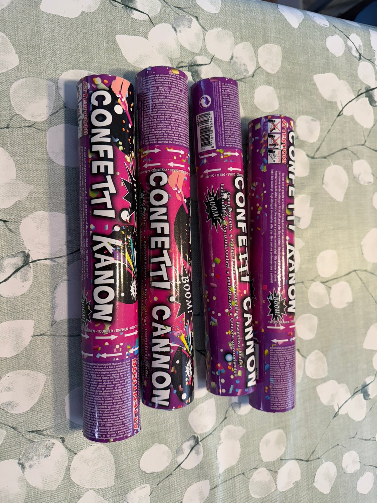 4 confetti kanonnen, Verzenden, Nieuw, Feestartikel, Verjaardag