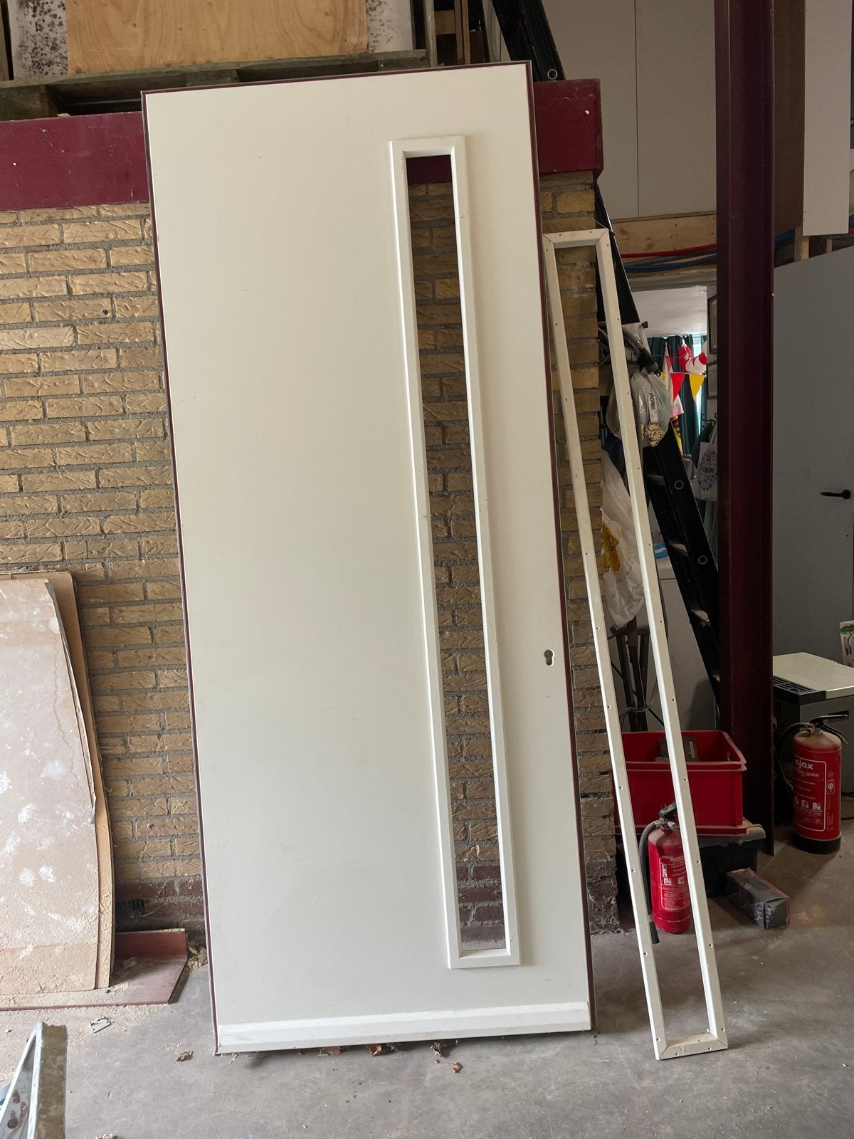 Binnendeur 98,5x245 cm met glasopening, Doe-het-zelf en Verbouw, Deuren en Horren, Ophalen, Gebruikt, 80 tot 100 cm, 215 cm of meer