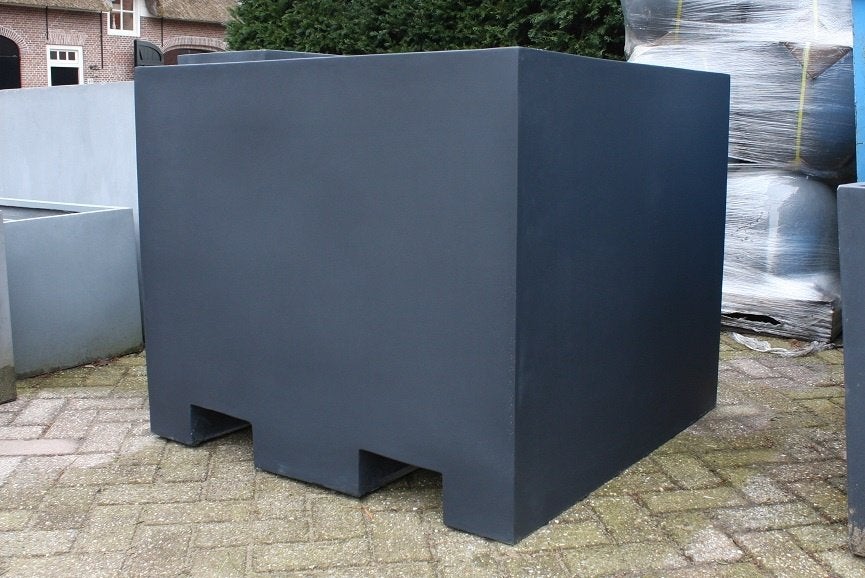2 x grote bloembak bloempot Cube XXL antraciet Polystone, Tuin en Terras, Ophalen, Overige materialen, 100 cm of meer, Rond