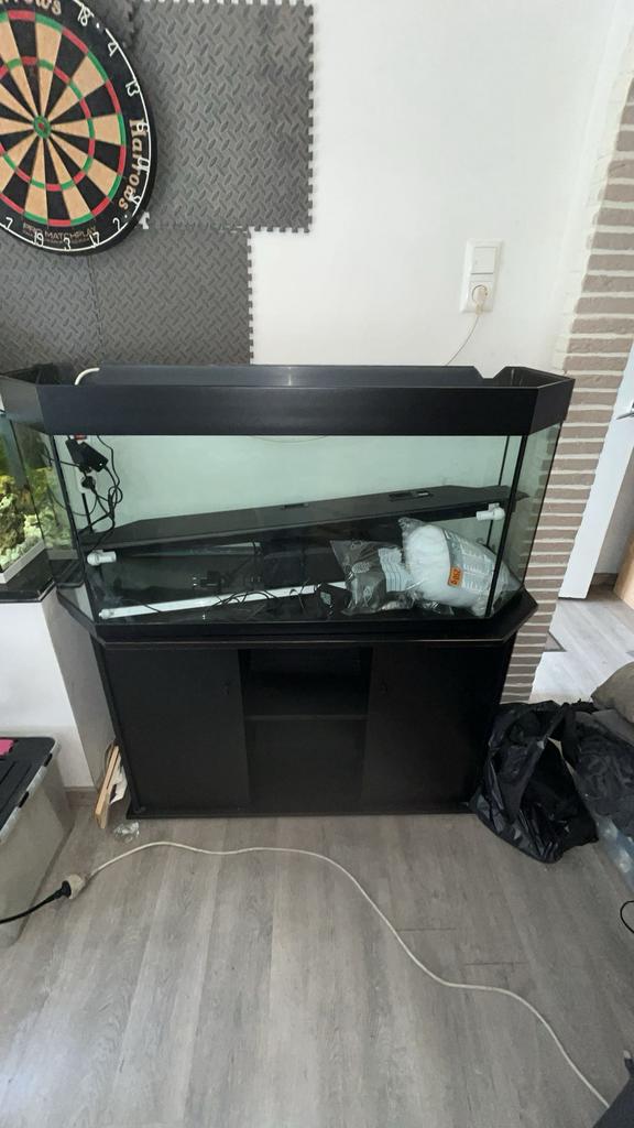 Groot zwart aquarium, Dieren en Toebehoren, Ophalen, Zo goed als nieuw, Leeg aquarium