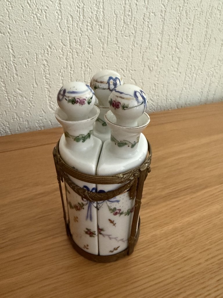 Zeldzaam Antiek 3-delig Parfumstel 'Josephine' – Compleet, Ophalen of Verzenden