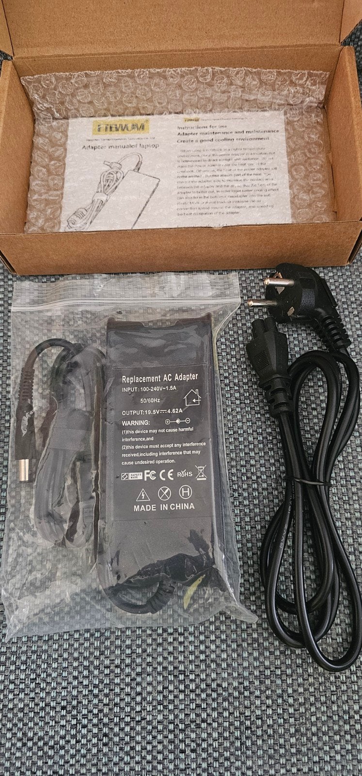 Laptop oplader AC , 1,5A, output 19,5V-4,62A, Ophalen of Verzenden, Nieuw