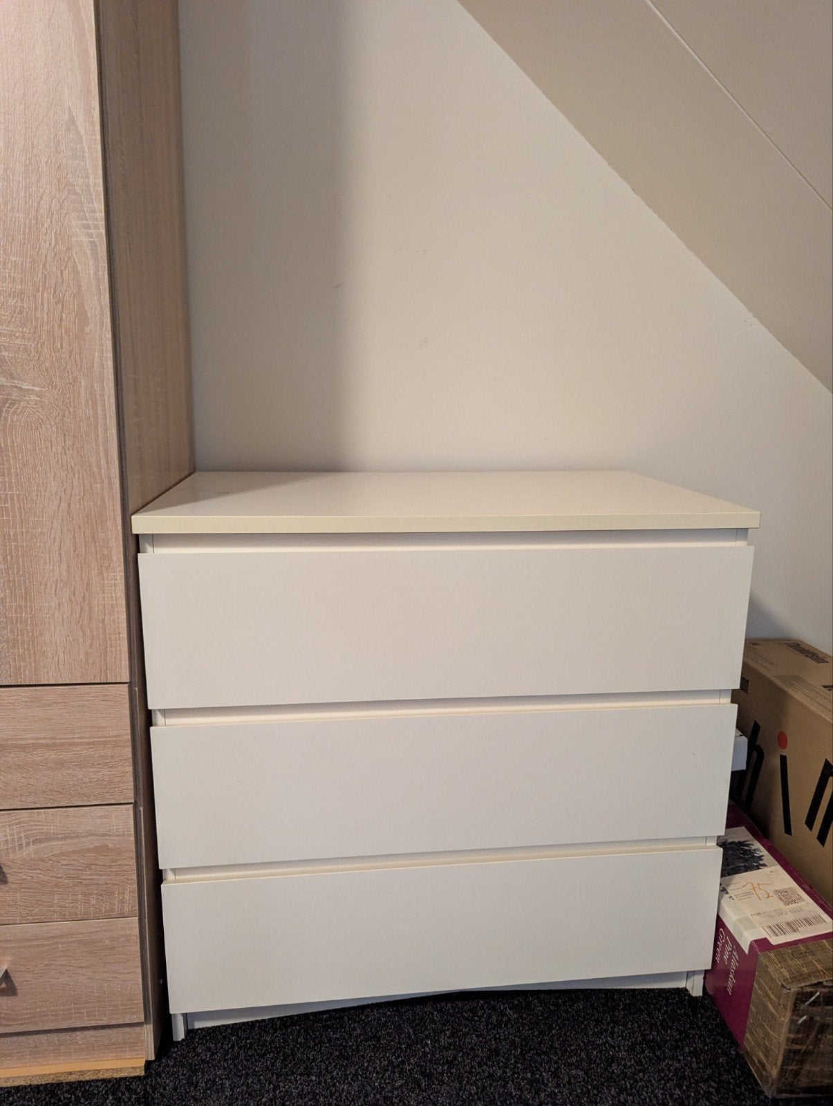 IKEA MALM ladekast wit, 3 lades (80x48x78 cm), 3 of 4 laden, Ophalen, Gebruikt