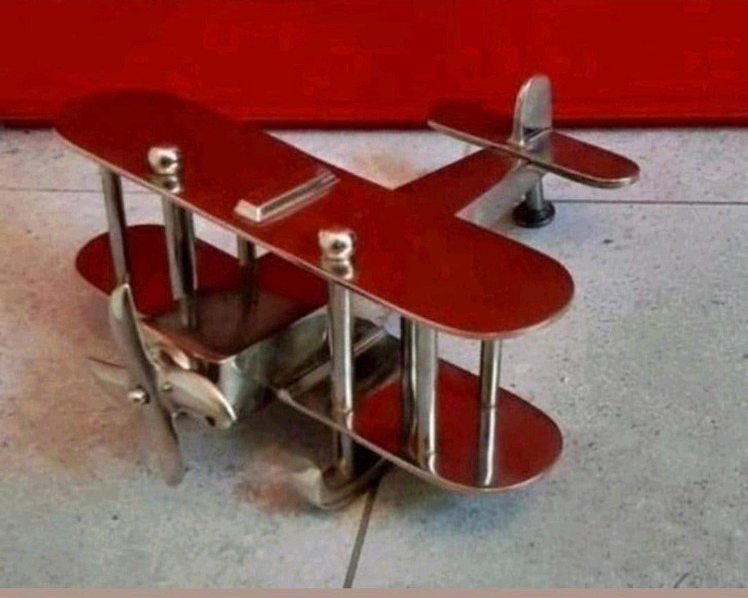 Prachtige metalen biplane vliegtuig decoratie. Ee, Ophalen of Verzenden