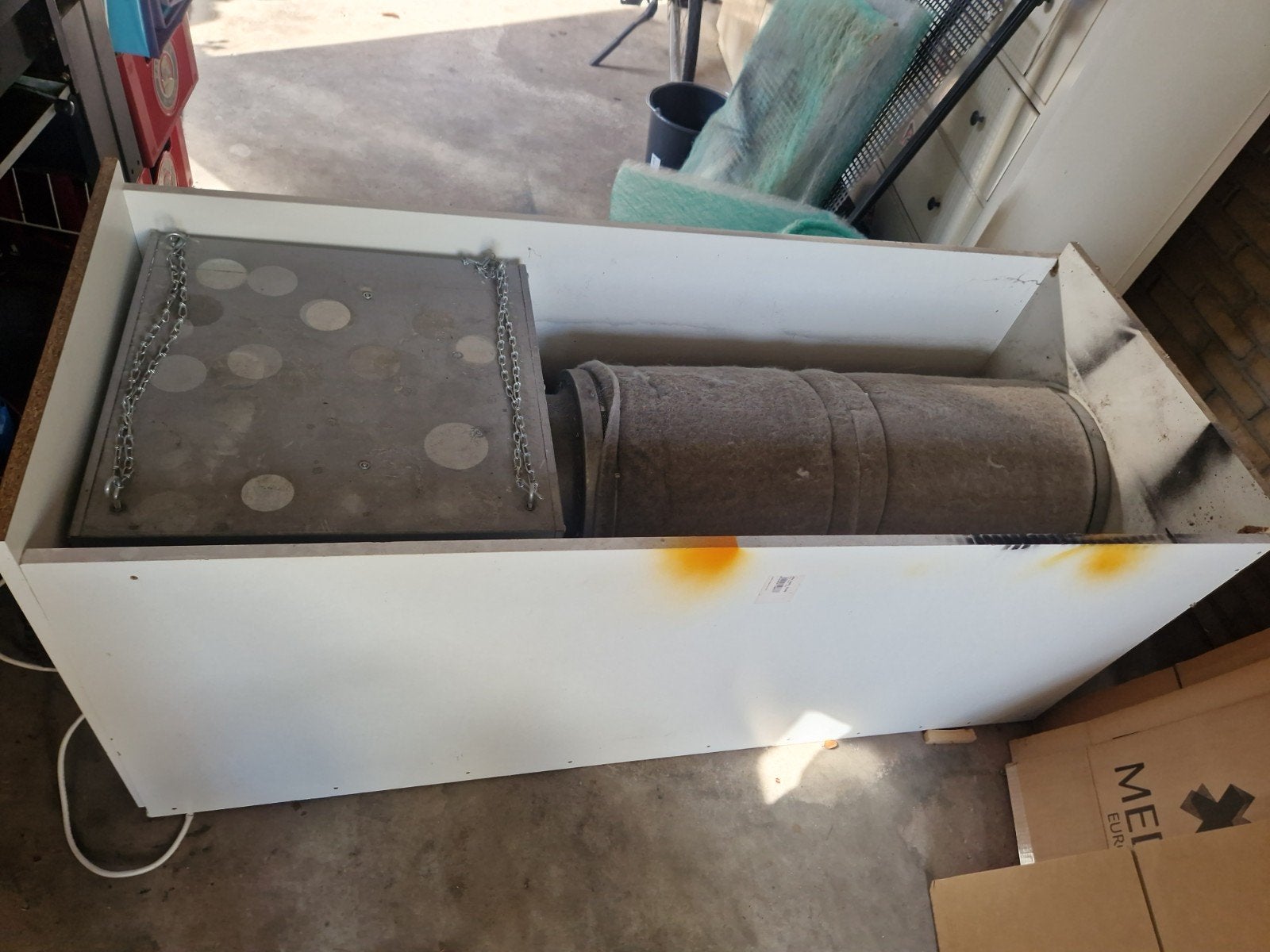 Zelfgebouwde Spuitcabine met Nieuw Filter - Werkt Perfect!, Ophalen, Gebruikt