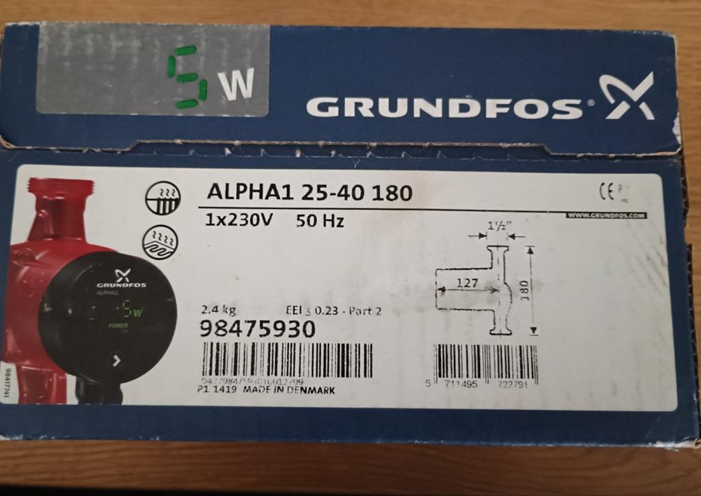 Grundfos pomp Nieuw, Minder dan 30 cm, Hoog rendement (Hr), Overige typen, Nieuw
