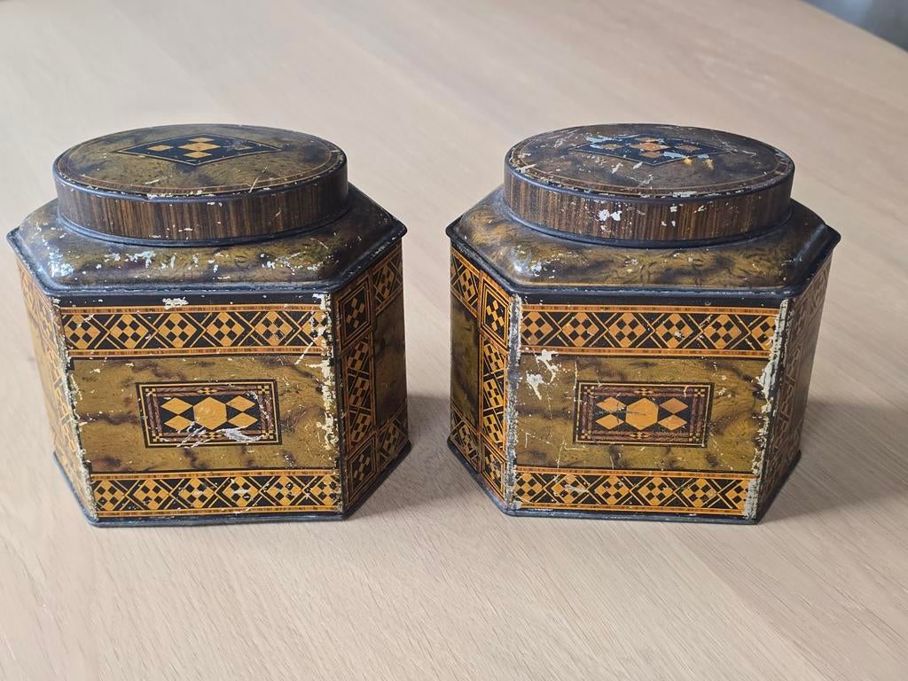 2 zeer zeldzame antieke Art Deco William Crawford blikken, Verzamelen, Blikken, Ophalen of Verzenden, Gebruikt, Overige