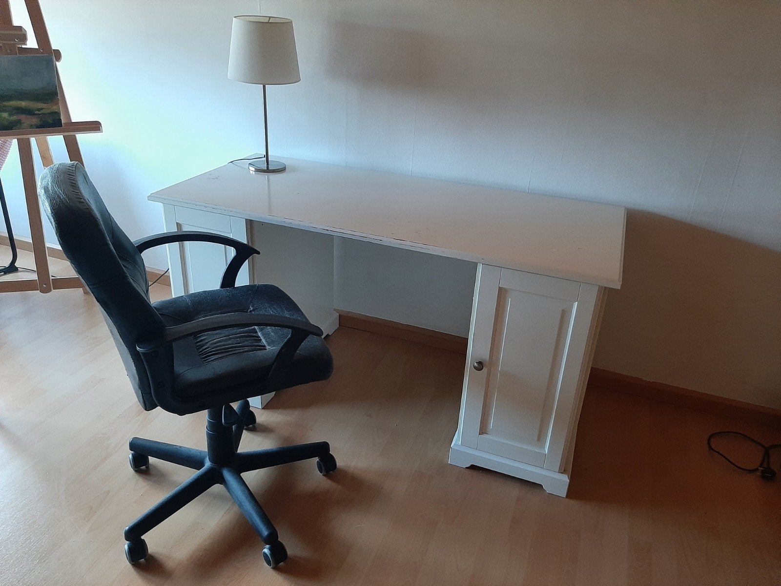 Wit bureau met bureaustoel, Huis en Inrichting, Ophalen, Gebruikt